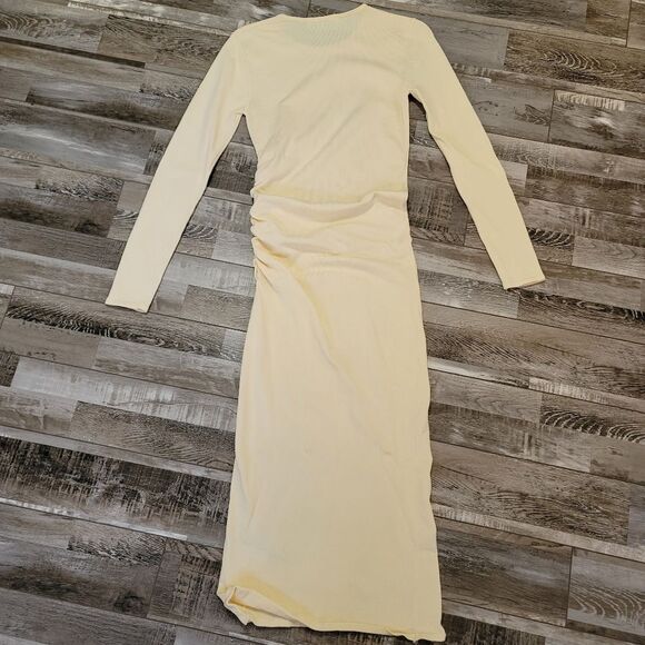 Zara Cream Draped Knitted Dress Size Small - Picture 5 of 7